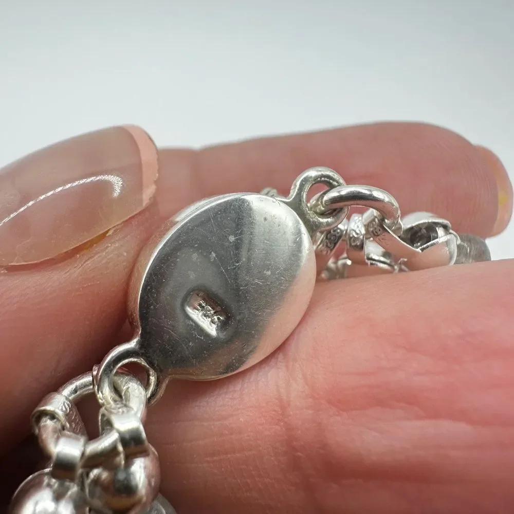 NWOT Labradorite and sterling silver, triple‎ stranded bracelet!